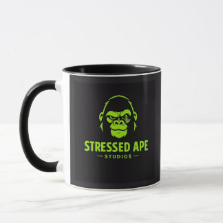 Taza Stressed Ape Studios Green Logo