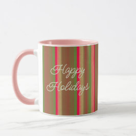 Taza Striped Painting Happy Holidays