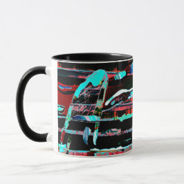 Taza Structural Interference – Abstract Coffee Mug