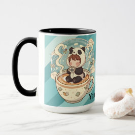 Taza Stylish Two-Tone Panda Coffee Mug
