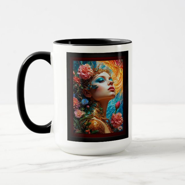 Taza Su floral relata el arte de Xzendor7 (Izquierda)