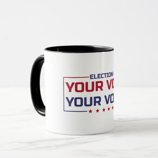 Taza Su fuente de color Vota tu voz (Anverso izquierdo)