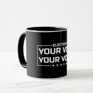 Taza Su letra blanca Vota tu voz