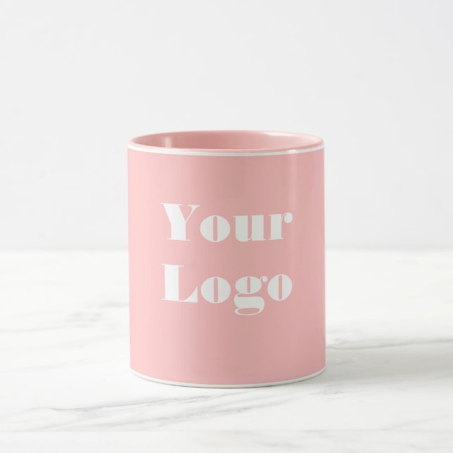 Taza Su logotipo blanco rosado (Centro)