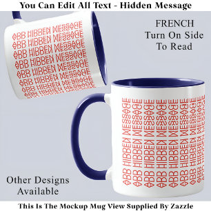 Taza Su mensaje oculto Personalizado Bandera Francesa D