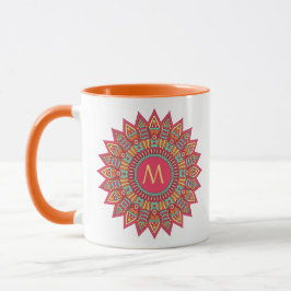 Taza Su monograma en un marco de Boho