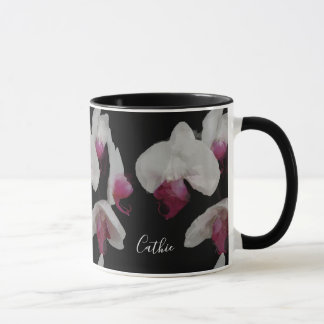 Taza Su nombre acuarela Orchids Mug