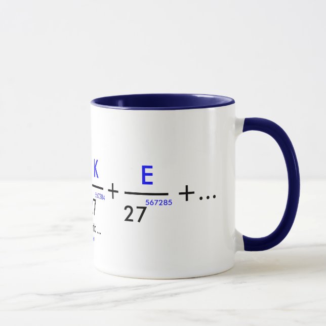 Taza ¡Su nombre en pi - personalizable! (Derecha)