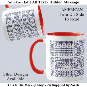 Taza Su Personalizado Mensaje Oculto Bandera Americana 