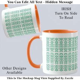 Taza Su Personalizado Mensaje Oculto Bandera Irlandesa 