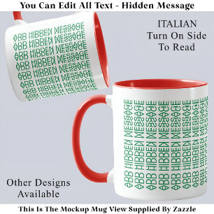 Taza Su Personalizado Mensaje Oculto Bandera Italiana 1