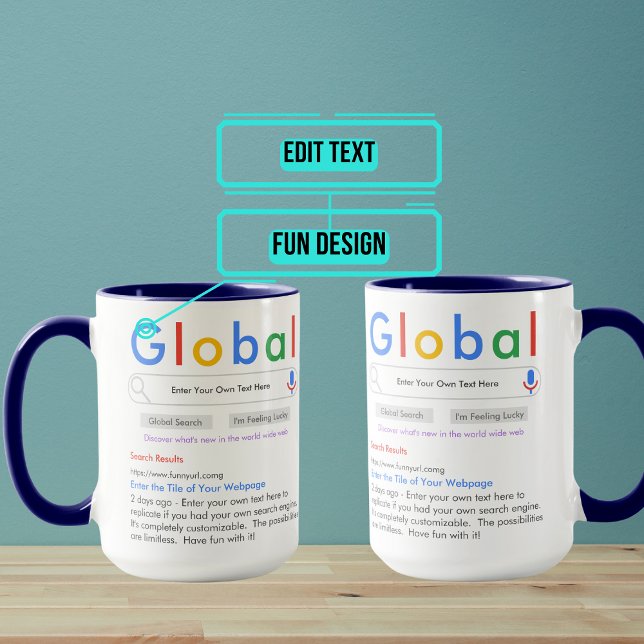 Taza Su propio motor de búsqueda Funny 15oz (Ever wanted your own global web search engine? Well now you have one! )