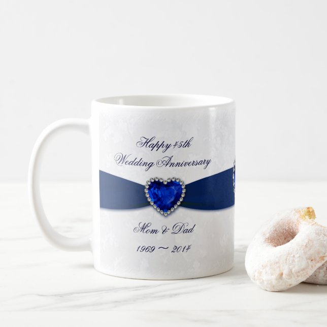 Taza suave del aniversario de boda del damasco (Con donut)