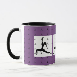 Taza Suave Morado Fun Yoga Diseña Café Combo Mug/ Cup