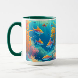 Taza Subacuático Con Pescado Tropical