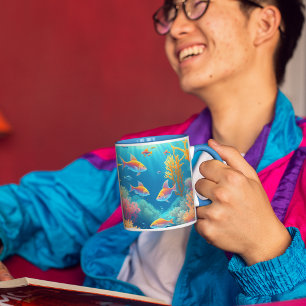 Taza Subacuático Con Pescado Tropical