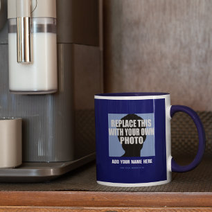 Taza Sube tu propia imagen, crea una foto azul
