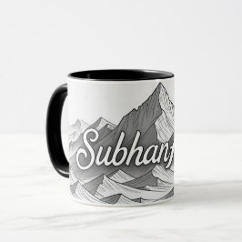 Taza SubhanAllah | Arte de línea islámica de montaña ma