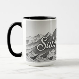 Taza SubhanAllah | Majestic Mountain Islamic Line Art 