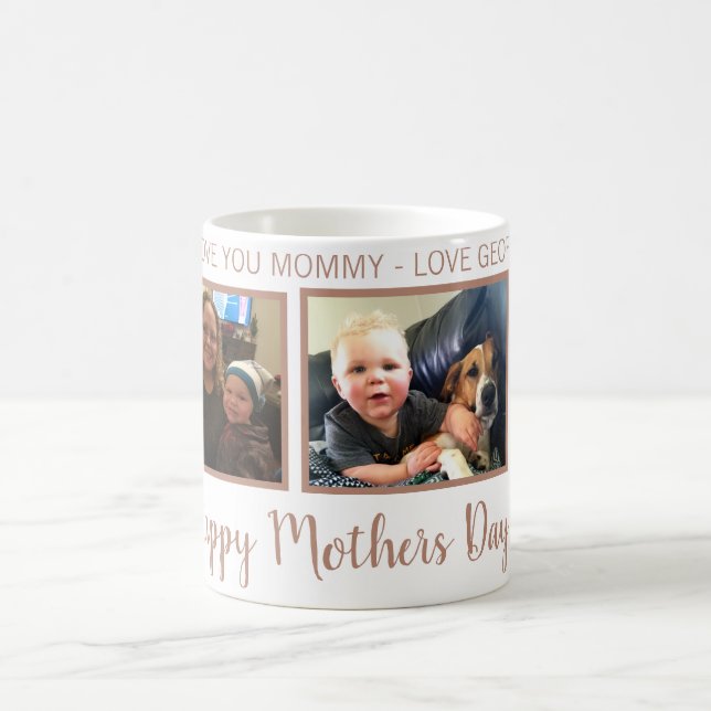 taza SUBIÓ 3 FOTOS personalizada del Día de la (Centro)