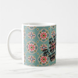 Taza subió papel pintado feminista del vintage