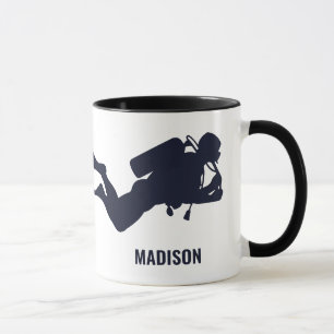 Taza Submarinismo con texto y nombre personalizado