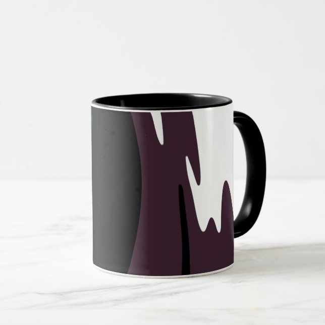 Taza Submersión: Resumen negro, blanco, morado y verde (Anverso derecho)
