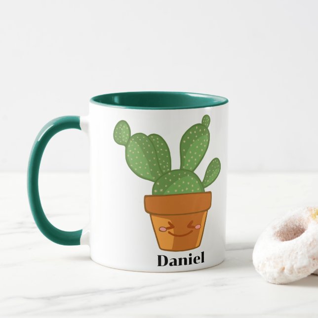 Taza Suculento estético Cactus Flor planta (Con donut)