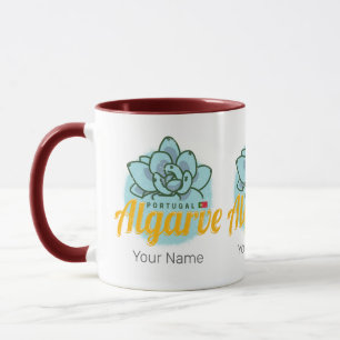 Taza Suculento souvenir de cosecha de flores de Algarve