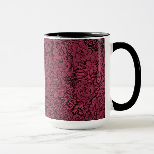 Taza Suculentos en Viva Magenta- Color del año 2023 (Derecha)