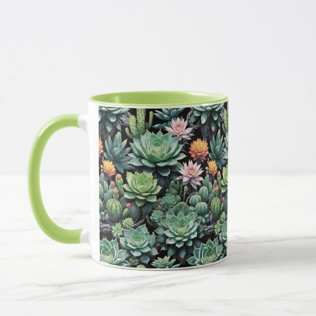Taza Suculentos y plantas de cactus en crecimiento (Izquierda)
