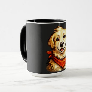 Taza Sudadera con perro dorado feliz dibujado a mano