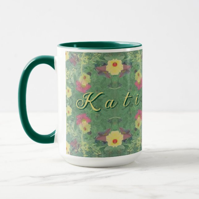 Taza Suelo de bosque floral con nombre Mug (Izquierda)