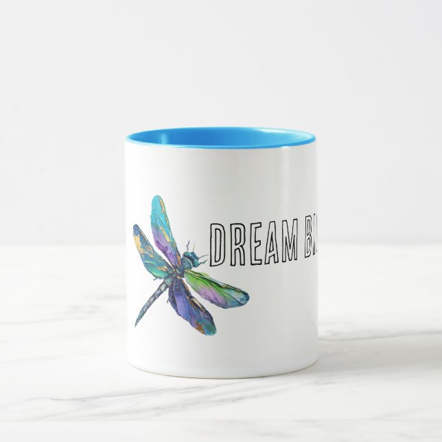 Taza Sueño de la libélula de Aqua púrpura (Centro)