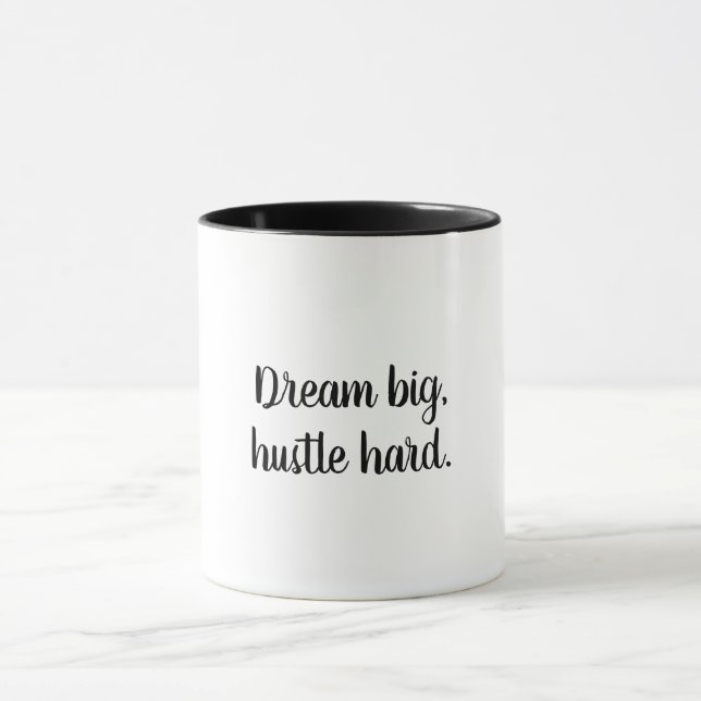 Taza Sueño grande, duro y motivacional café Mug (Centro)