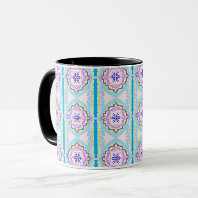 Taza Sueño Pastel Boho Geométrico Kaleidoscopio (Anverso izquierdo)