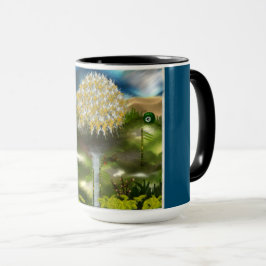Taza Sueño surrealista de ojos con candeliones