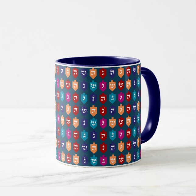 Taza Sueños coloridos: la festividad judía de Hanukkah (Anverso derecho)