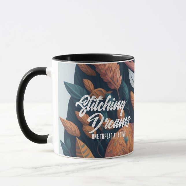 Taza Sueños de apodo - flores de aves de ciervo (Izquierda)