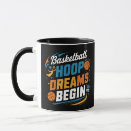 Taza Sueños de aros de baloncesto Inicio, deportes