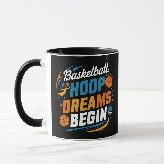 Taza Sueños de aros de baloncesto Inicio, deportes (Izquierda)