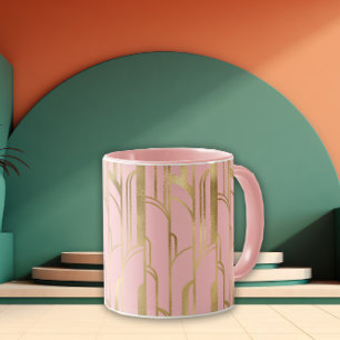 Taza Sueños Deco de Rosa y Oro