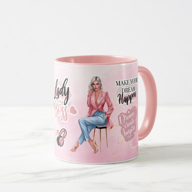 Taza Sueños y objetivos de la mujer de negocios (Anverso derecho)