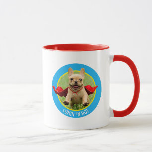 Taza Suéroe de Bulldog francés en hierba