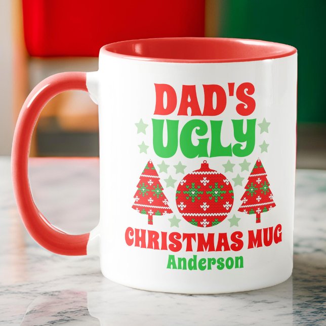 Taza Suéter de Navidades feos de papá personalizado (Subido por el creador)