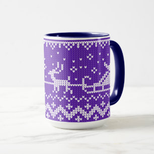 Taza Suéter fea Santa Claus trineo y renos