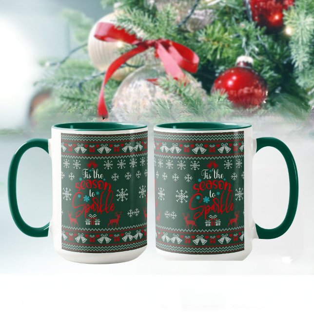 Taza Suéter feo esta temporada para esparcirse del café (Tis the season to sparkle Christmas mug - GiftsHub collection)
