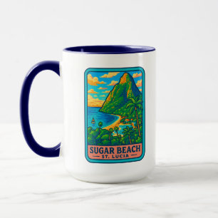 Taza Sugar Beach St Lucia Coffee Mug