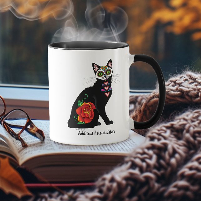 Taza Sugar Skull Black Cat (Subido por el creador)