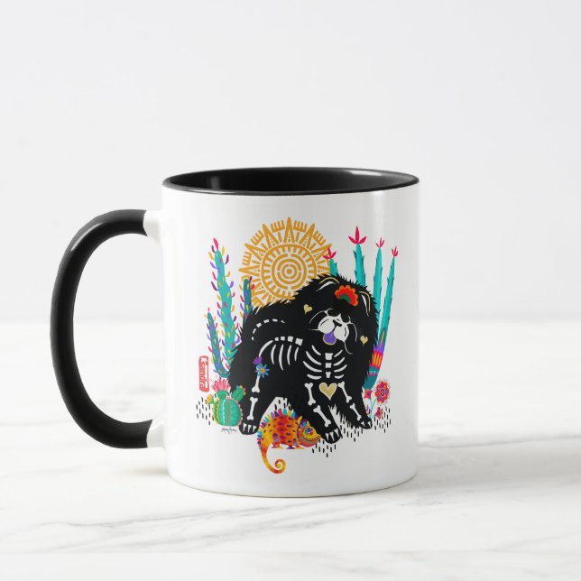 Taza SUGARSKULL NIRVANA perro de vaca halloween 11 oz m (Izquierda)